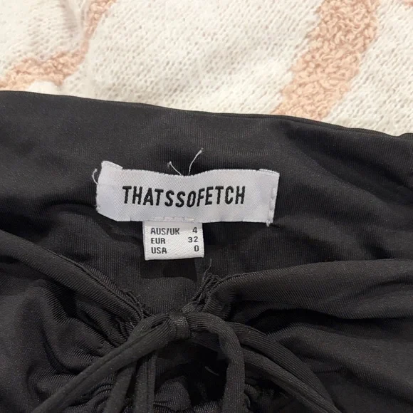 Thatssofetch Black Off-Shoulder Dress - Picture 2 of 2